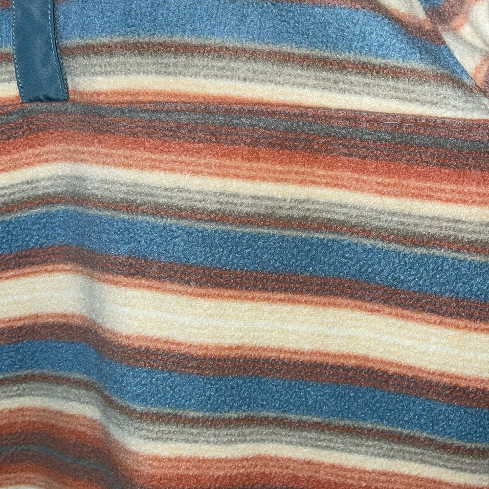 Striped Pullover with Button-Up Collar Women’s sweatshirt size XL outdoor top - Picture 2 of 5